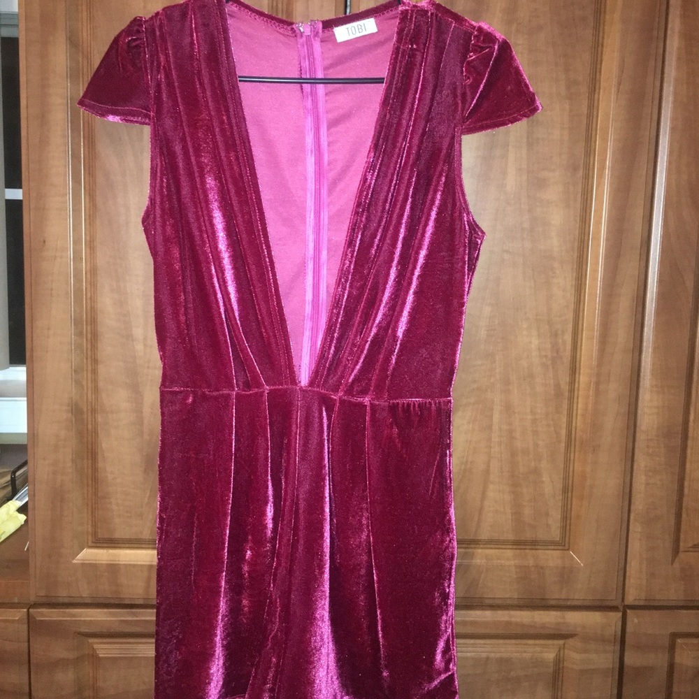 Hot Pink Velour Jumpsuit